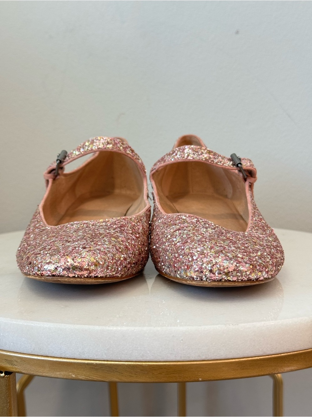 Madewell Pink Glitter Mary Jane Flats Sz 7.5 - Picture 4 of 13